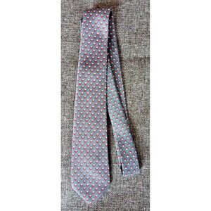Tie 70s 80s 90s Y2K Mens Dupont Superba Gray Red White 2.75 Wide 52 Long